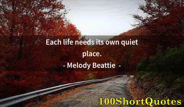 Quote by Albert Einstein: Each life needs its own quiet place.