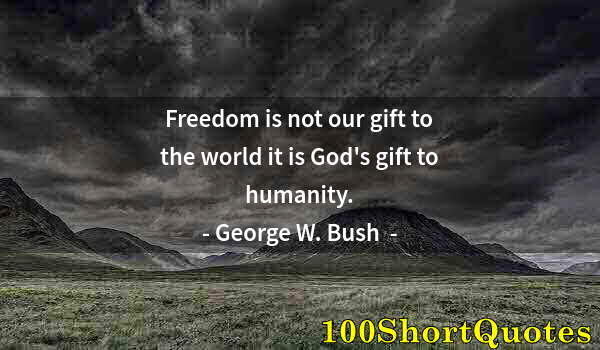 Quote by Albert Einstein: Freedom is not our gift to the world it is God's gift to humanity.