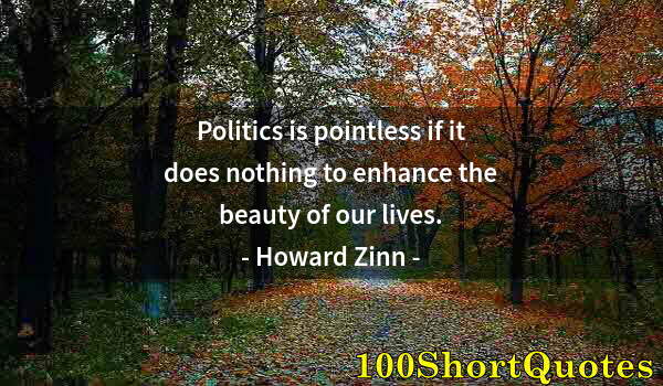 Quote by Albert Einstein: Politics is pointless if it does nothing to enhance the beauty of our lives.