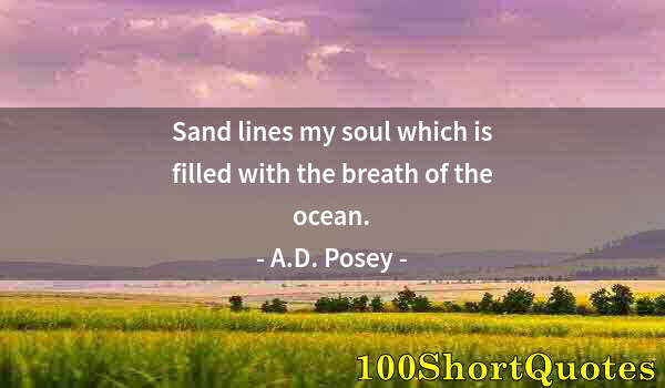 Quote by Albert Einstein: Sand lines my soul which is filled with the breath of the ocean.