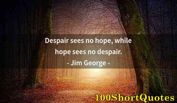 Quote by Albert Einstein: Despair sees no hope, while hope sees no despair.