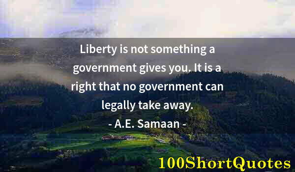 Quote by Albert Einstein: Liberty is not something a government gives you. It is a right that no government can legally take a...