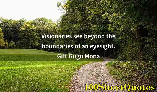 Quote by Albert Einstein: Visionaries see beyond the boundaries of an eyesight.