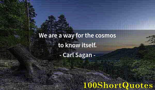 Quote by Albert Einstein: We are a way for the cosmos to know itself.