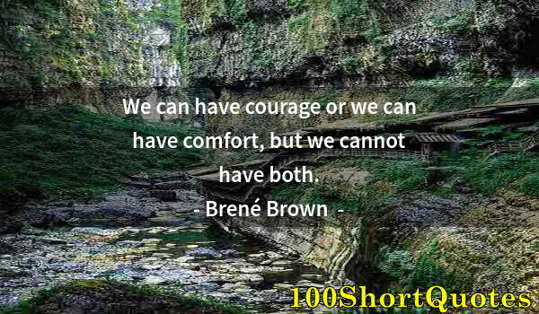 Quote by Albert Einstein: We can have courage or we can have comfort, but we cannot have both.