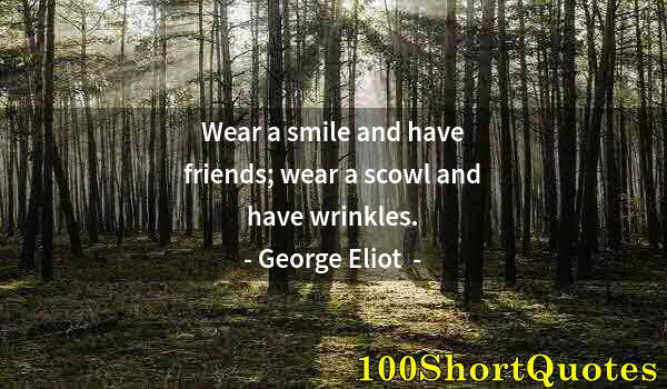 Quote by Albert Einstein: Wear a smile and have friends; wear a scowl and have wrinkles.