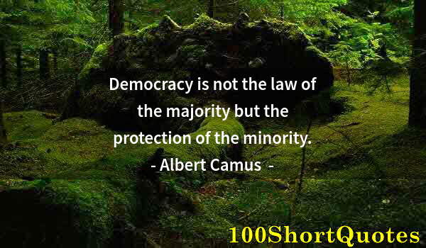 Quote by Albert Einstein: Democracy is not the law of the majority but the protection of the minority.