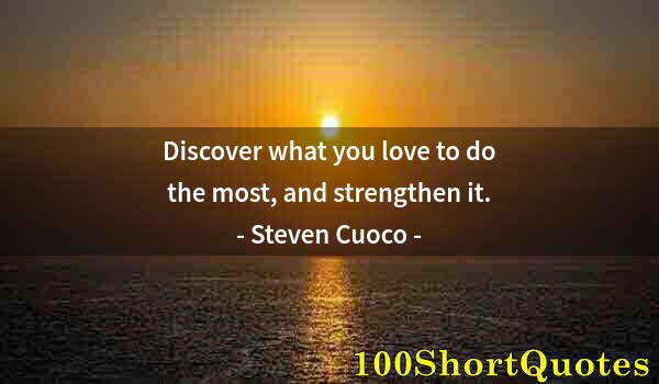 Quote by Albert Einstein: Discover what you love to do the most, and strengthen it.