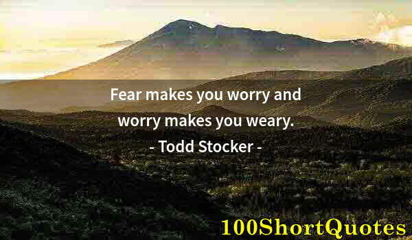 Quote by Albert Einstein: Fear makes you worry and worry makes you weary.