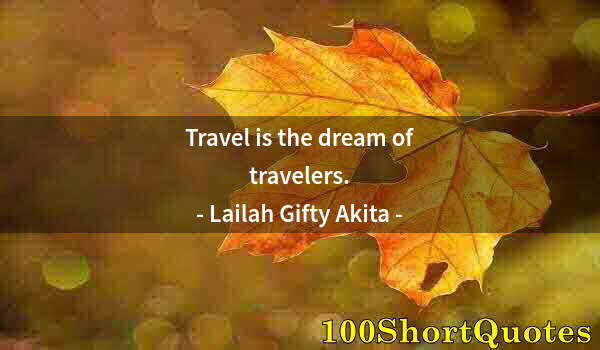 Quote by Albert Einstein: Travel is the dream of travelers.