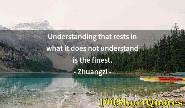 Quote by Albert Einstein: Understanding that rests in what it does not understand is the finest.