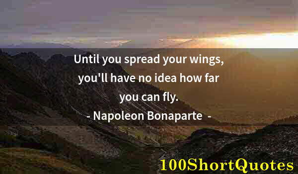 Quote by Albert Einstein: Until you spread your wings, you'll have no idea how far you can fly.