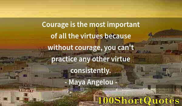 Quote by Albert Einstein: Courage is the most important of all the virtues because without courage, you can't practice any oth...