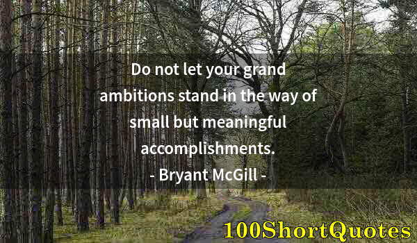 Quote by Albert Einstein: Do not let your grand ambitions stand in the way of small but meaningful accomplishments.