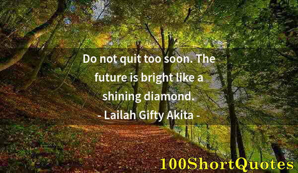 Quote by Albert Einstein: Do not quit too soon. The future is bright like a shining diamond.