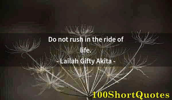 Quote by Albert Einstein: Do not rush in the ride of life.