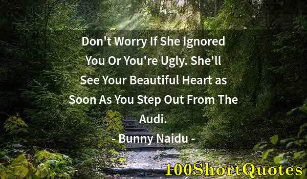 Quote by Albert Einstein: Don't Worry If She Ignored You Or You're Ugly. She'll See Your Beautiful Heart as Soon As You Step O...