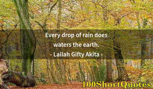 Quote by Albert Einstein: Every drop of rain does waters the earth.