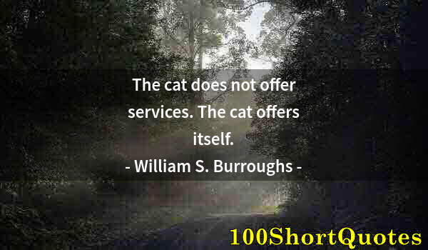 Quote by Albert Einstein: The cat does not offer services. The cat offers itself.