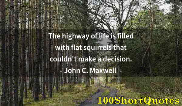 Quote by Albert Einstein: The highway of life is filled with flat squirrels that couldn't make a decision.