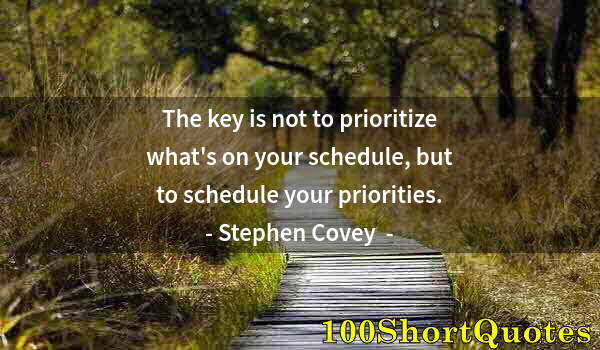 Quote by Albert Einstein: The key is not to prioritize what's on your schedule, but to schedule your priorities.