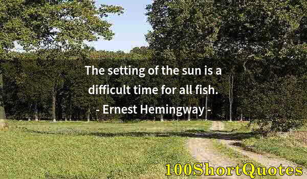 Quote by Albert Einstein: The setting of the sun is a difficult time for all fish.