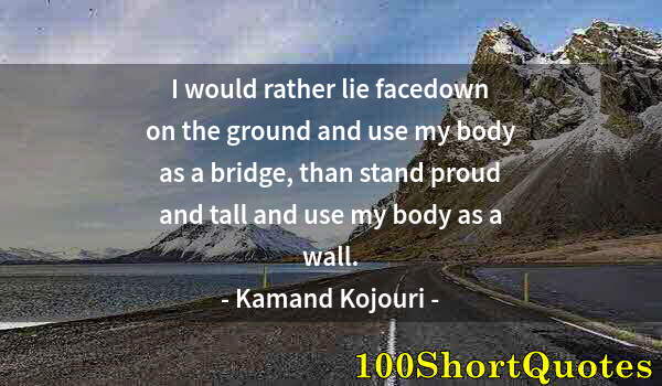 Quote by Albert Einstein: I would rather lie facedown on the ground and use my body as a bridge, than stand proud and tall and...