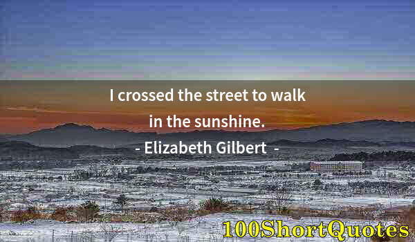 Quote by Albert Einstein: I crossed the street to walk in the sunshine.