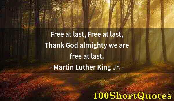 Quote by Albert Einstein: Free at last, Free at last, Thank God almighty we are free at last.