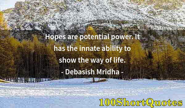 Quote by Albert Einstein: Hopes are potential power. It has the innate ability to show the way of life.