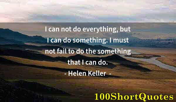 Quote by Albert Einstein: I can not do everything, but I can do something. I must not fail to do the something that I can do.