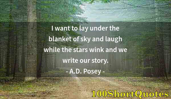 Quote by Albert Einstein: I want to lay under the blanket of sky and laugh while the stars wink and we write our story.