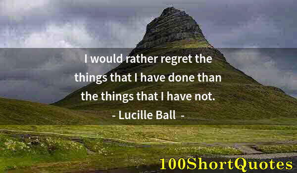 Quote by Albert Einstein: I would rather regret the things that I have done than the things that I have not.