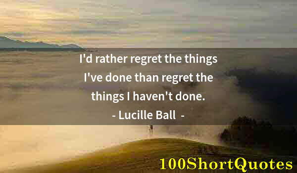 Quote by Albert Einstein: I'd rather regret the things I've done than regret the things I haven't done.