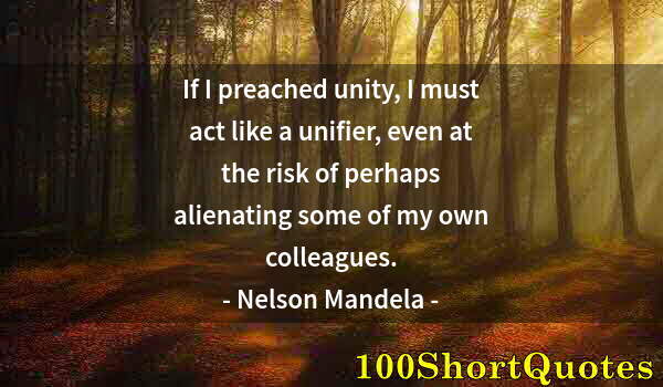 Quote by Albert Einstein: If I preached unity, I must act like a unifier, even at the risk of perhaps alienating some of my ow...