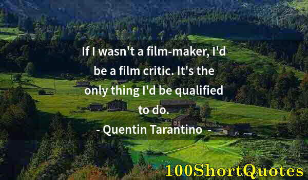 Quote by Albert Einstein: If I wasn't a film-maker, I'd be a film critic. It's the only thing I'd be qualified to do.