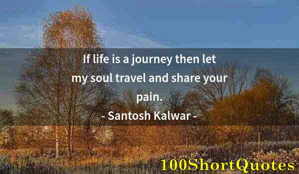 Quote by Albert Einstein: If life is a journey then let my soul travel and share your pain.