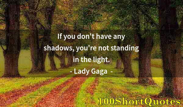 Quote by Albert Einstein: If you don't have any shadows, you're not standing in the light.