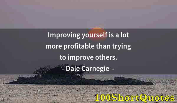 Quote by Albert Einstein: Improving yourself is a lot more profitable than trying to improve others.