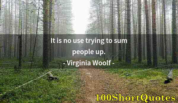 Quote by Albert Einstein: It is no use trying to sum people up.