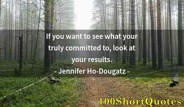 Quote by Albert Einstein: If you want to see what your truly committed to, look at your results.