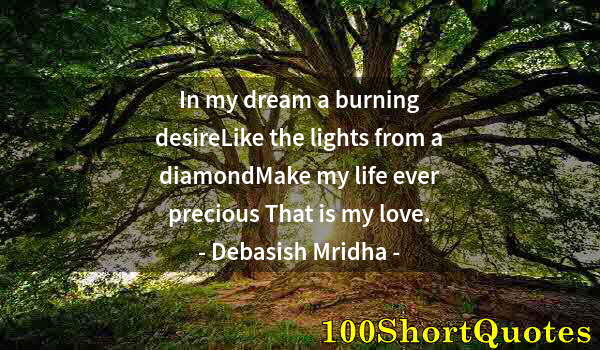 Quote by Albert Einstein: In my dream a burning desireLike the lights from a diamondMake my life ever precious That is my love...