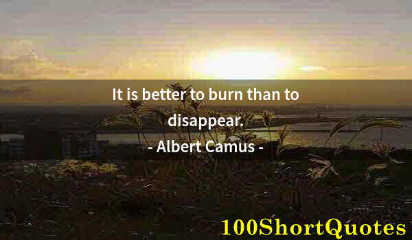 Quote by Albert Einstein: It is better to burn than to disappear.