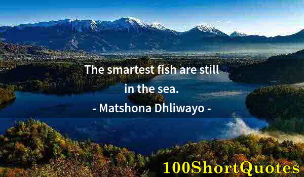 Quote by Albert Einstein: The smartest fish are still in the sea.