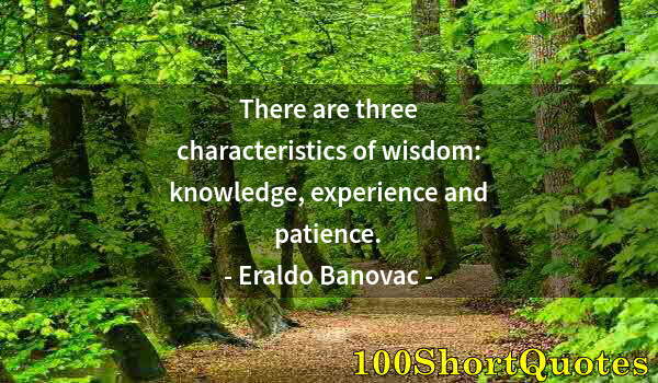 Quote by Albert Einstein: There are three characteristics of wisdom: knowledge, experience and patience.