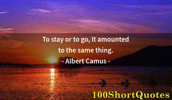 Quote by Albert Einstein: To stay or to go, it amounted to the same thing.