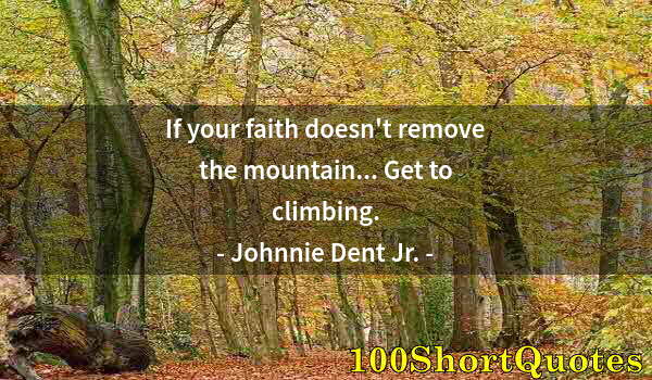 Quote by Albert Einstein: If your faith doesn't remove the mountain... Get to climbing.