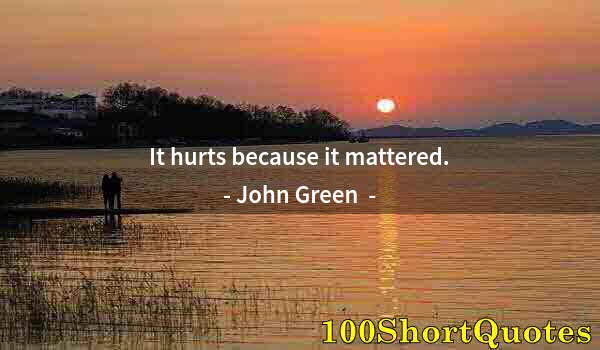 Quote by Albert Einstein: It hurts because it mattered.