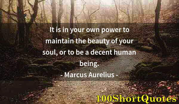 Quote by Albert Einstein: It is in your own power to maintain the beauty of your soul, or to be a decent human being.