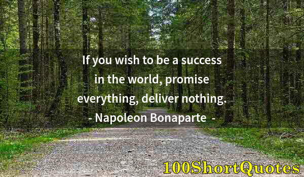 Quote by Albert Einstein: If you wish to be a success in the world, promise everything, deliver nothing.